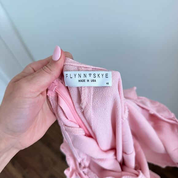 NWT Flynn Skye Parker Strapless Split Neck Straight Leg Jumpsuit Pink XS - Picture 9 of 10